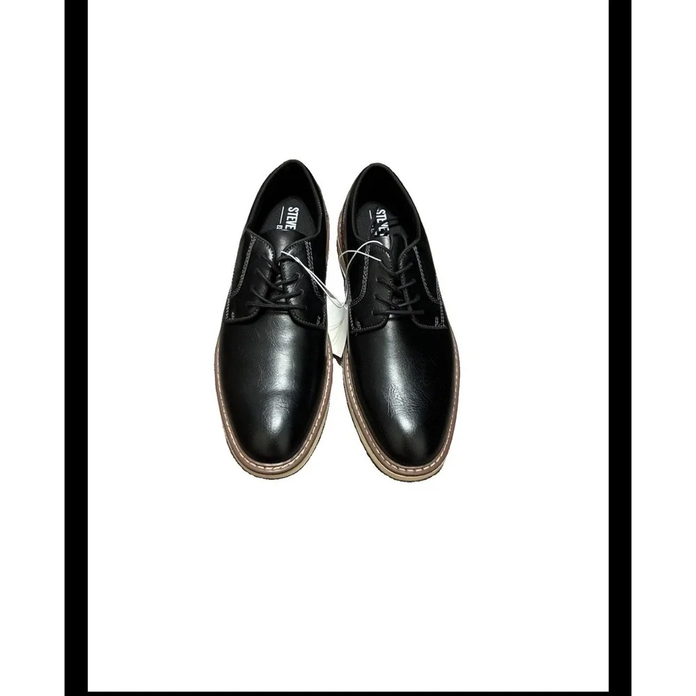 Steve Madden P-Jansen Mens Black Dress Shoes Oxford Lace Up P-JANSEN Size 8.5